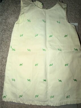 GAP Yellow Dress with Green Turtle Embroidery